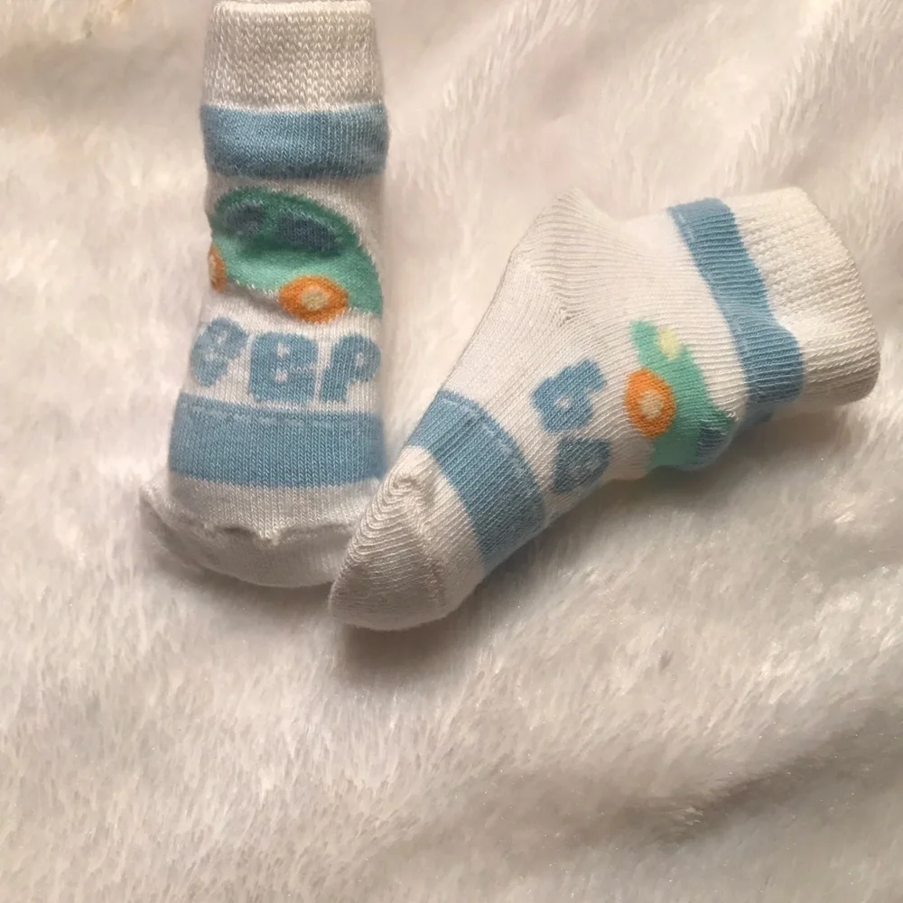 Newborn Baby Vintage Car Beep Sock Booties